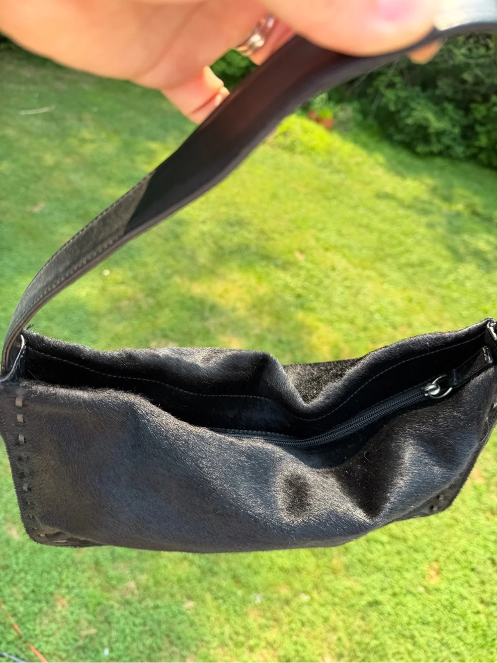 Coach West End Haircalf Medium Hobo 9469 Black Shoulder Bag Y2K